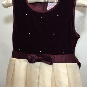 Maroon & White Girls Dress